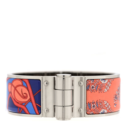 Hermes Enamel Printed Wide Coup De Fouet Au Bloc Hinged Bracelet M Rayon 1 of 5