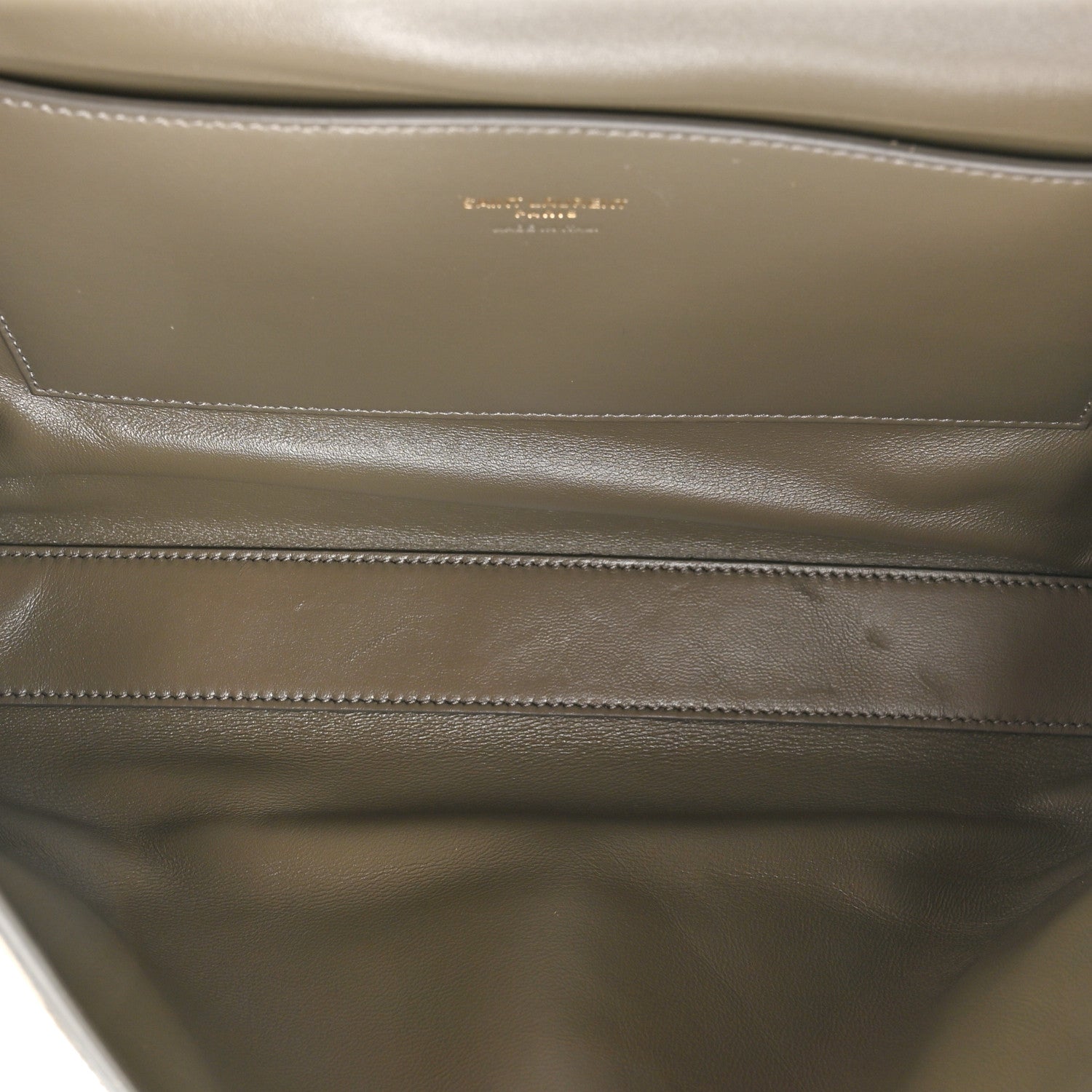 Saint Laurent Smooth Calfskin Suede Medium Reversible Monogram Kate Satchel Taupe 5 of 12