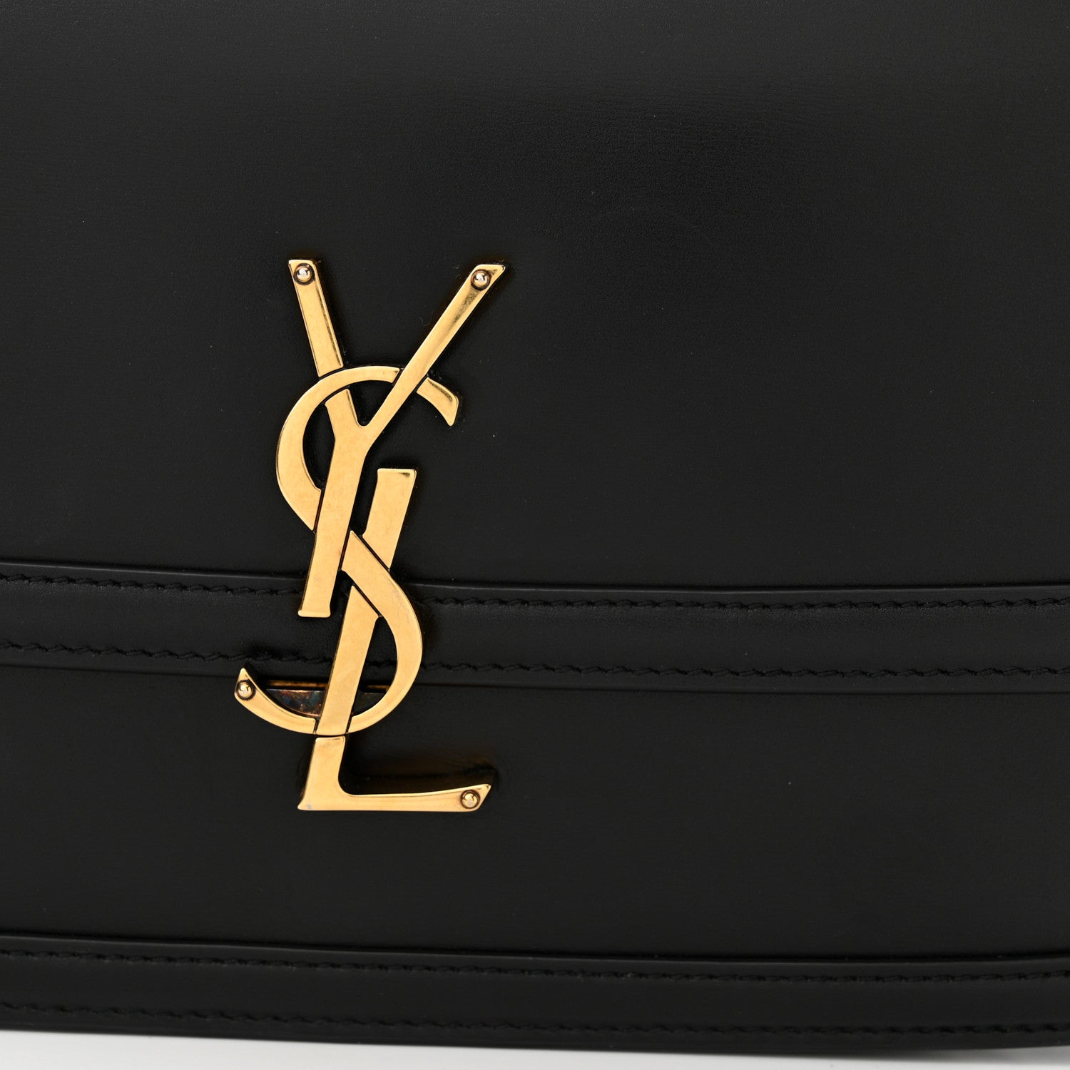 Saint Laurent Box Calfskin Monogram Medium Solferino Satchel Black 15 of 15