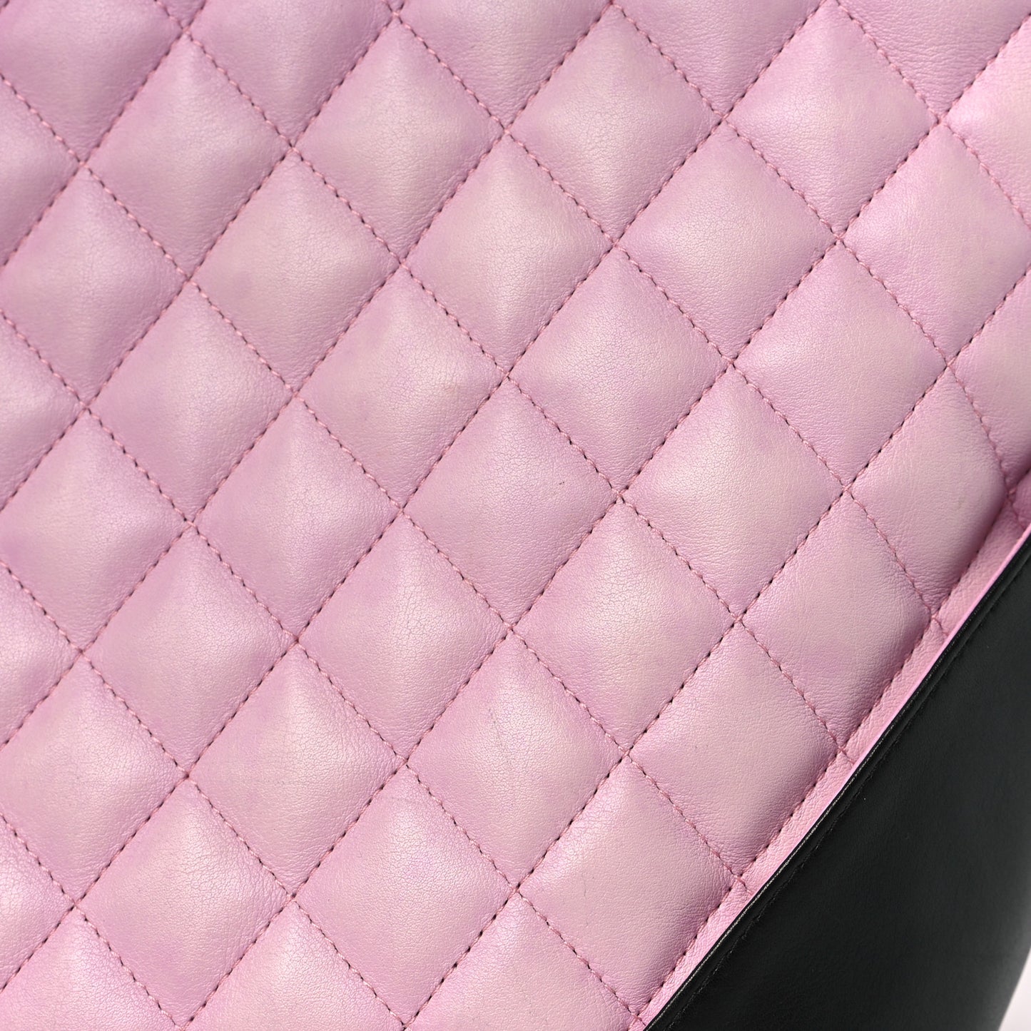 Calfskin Quilted Large Cambon Tote Pink Black