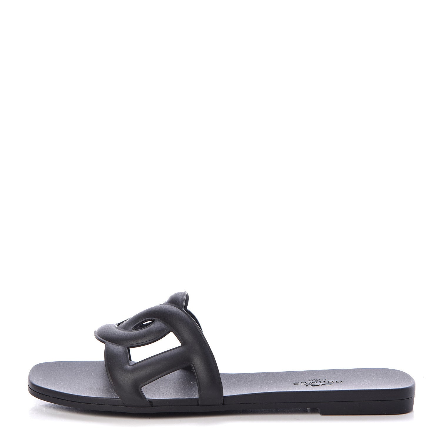 Hermes Rubber Aloha Sandals 36 Black 1 of 8