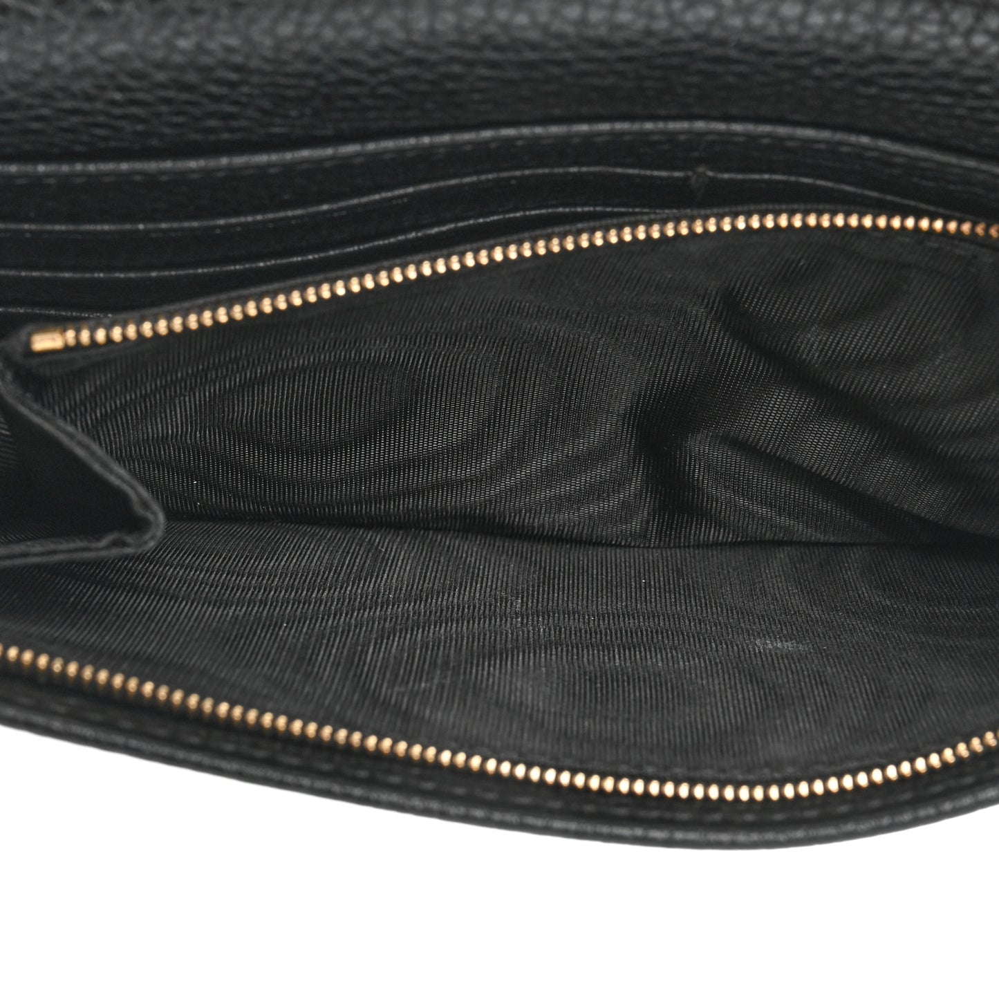 Pebbled Calfskin Soho Wallet On Chain Black