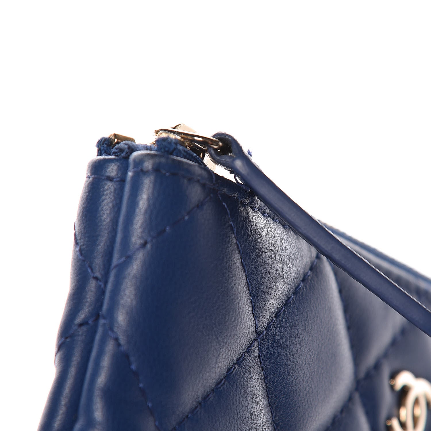 Chanel Lambskin Quilted Small Cosmetic Case Dark Blue 11 of 11