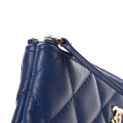 Chanel Lambskin Quilted Small Cosmetic Case Dark Blue 11 of 11