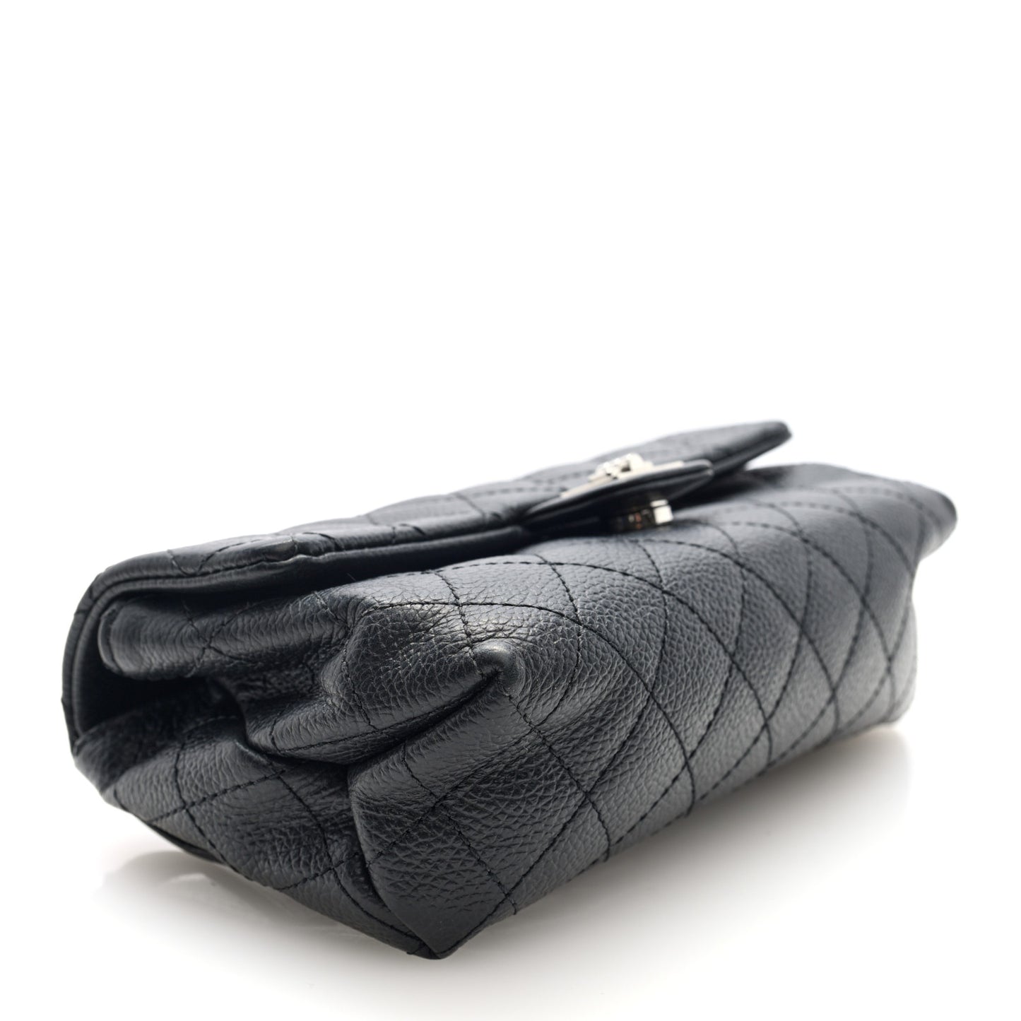 Grained Calfskin Quilted 2.55 Reissue Flap Belt Bag. Clutch Black