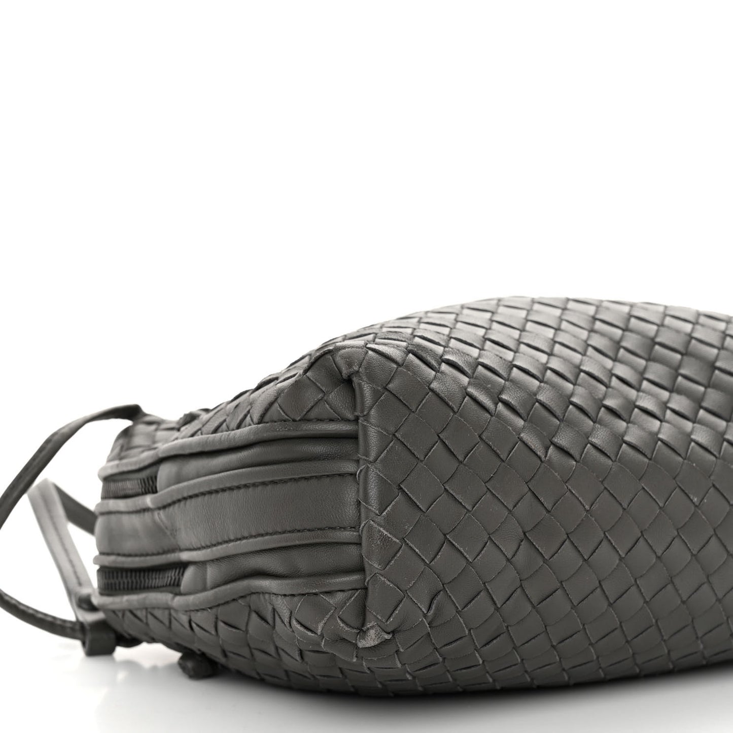 BOTTEGA VENETA Nappa Intrecciato Pillow Crossbody Messenger Light Grey