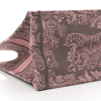 Christian Dior Canvas Embroidered Beverly Hills Medium Dioriviera Toile De Jouy Book Tote Pink Grey 9 of 11