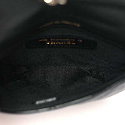 Chanel Lambskin Quilted Pearl Top Handle Clutch With Chain Black 5 of 12