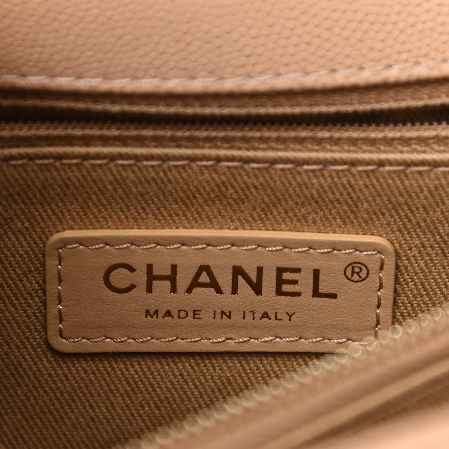 Chanel Caviar Chevron Quilted Small Coco Handle Flap Beige 6 of 9