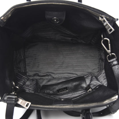 Prada Glace Calf Twin Pocket Tote Black 5 of 14