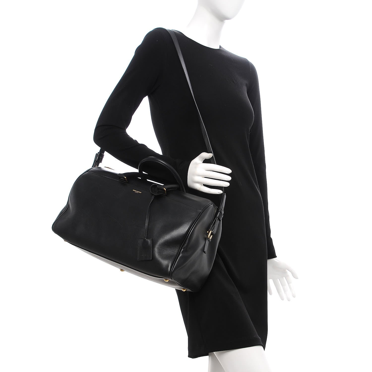 Saint Laurent Calfskin Classic Duffle 12 Black 2 of 10