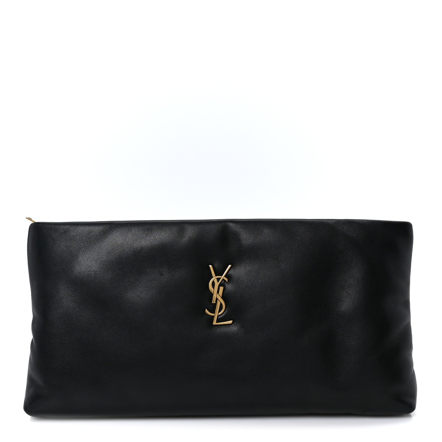 Saint Laurent Lambskin Long Calypso Pouch Black 1 of 8