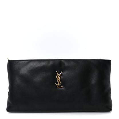 Saint Laurent Lambskin Long Calypso Pouch Black 1 of 8