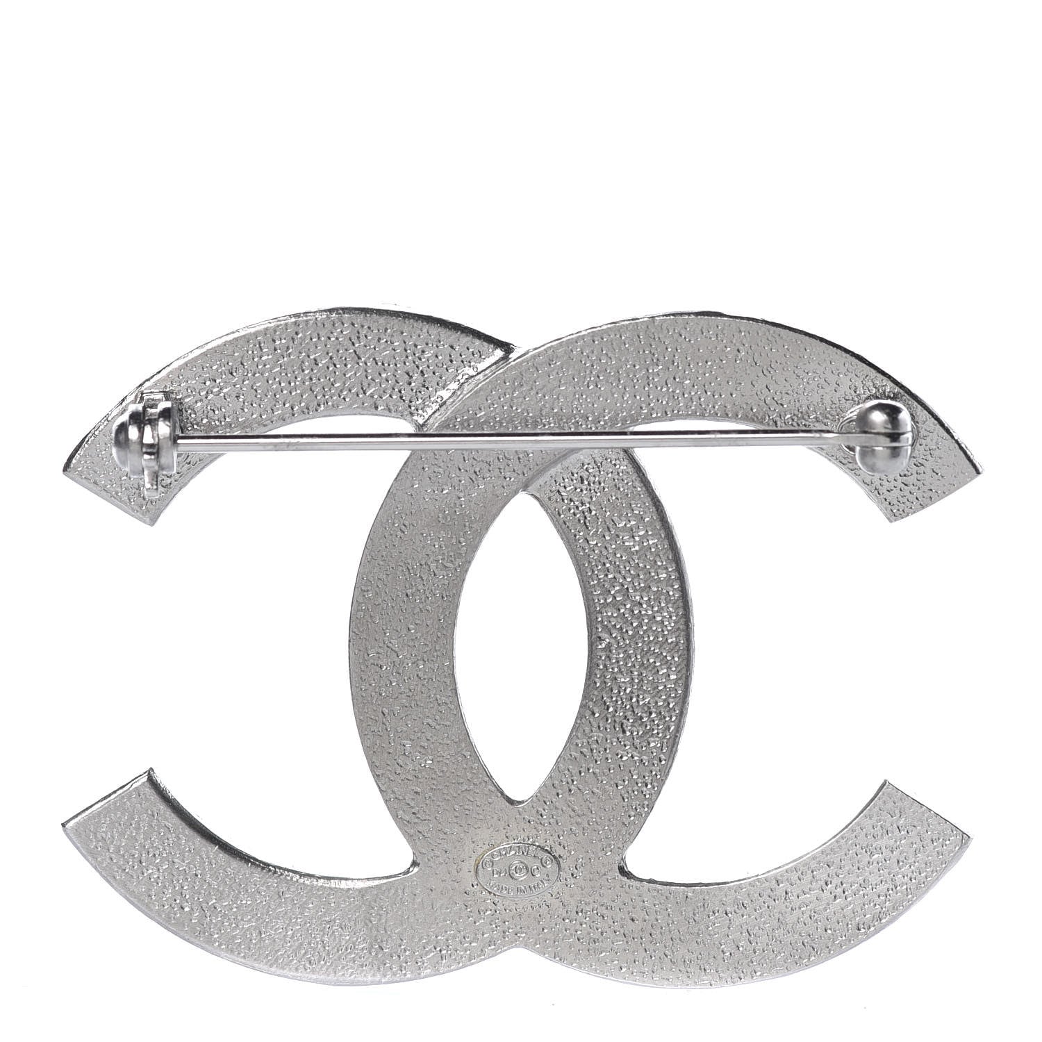 Chanel Baguette Crystal CC Brooch Silver 3 of 5