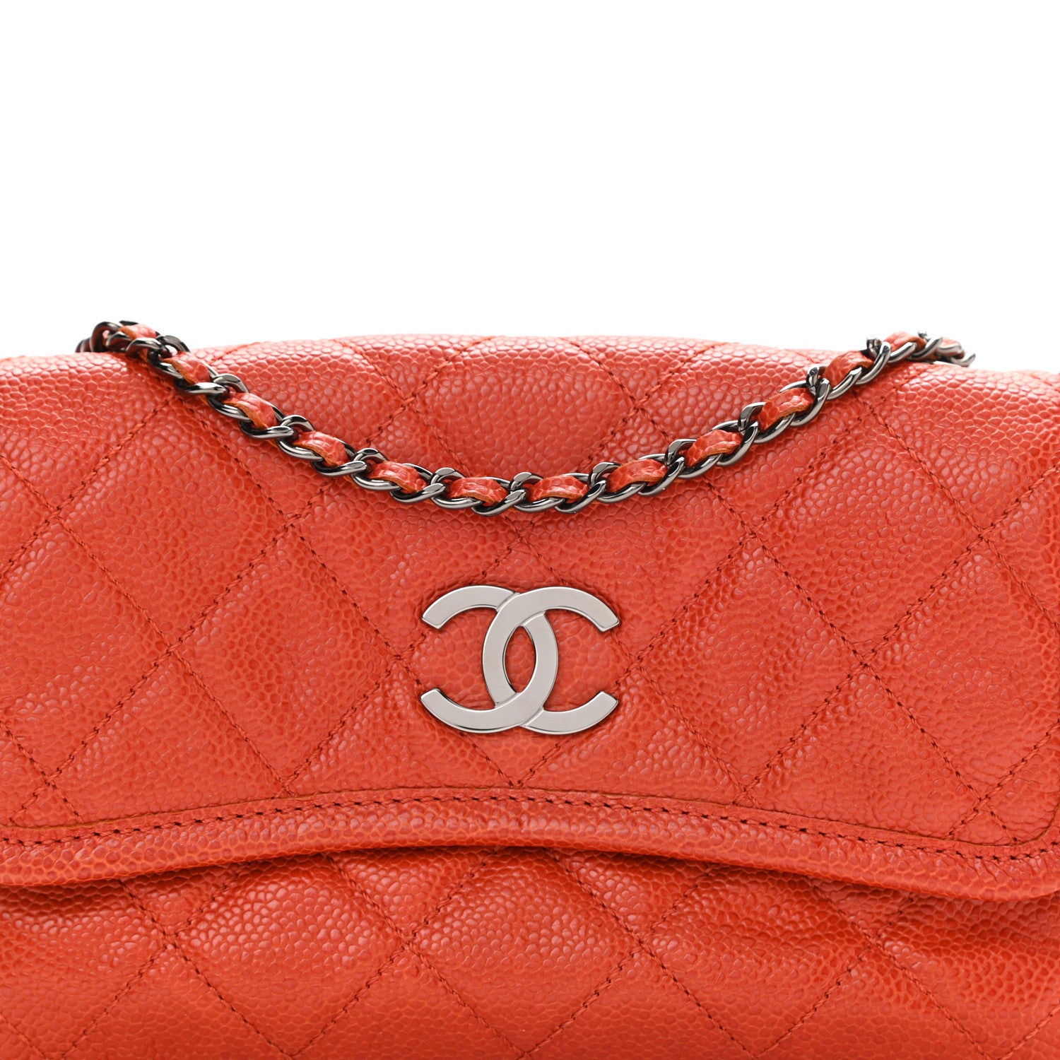 Chanel Caviar Small Natural Beauty Flap Dark Orange 7 of 8