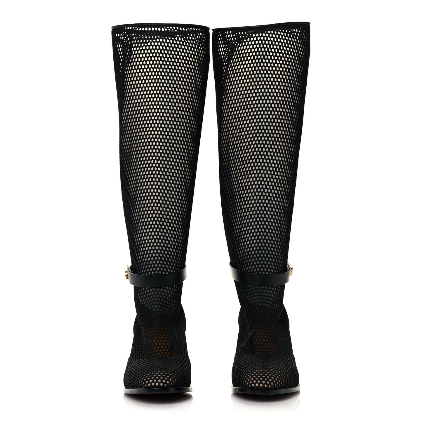 Calfskin Resille Empreinte High Boots 39.5 Black
