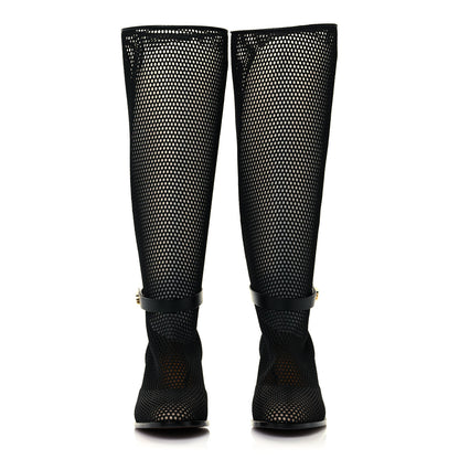 Christian Dior Calfskin Resille Empreinte High Boots 39.5 Black 2 of 7