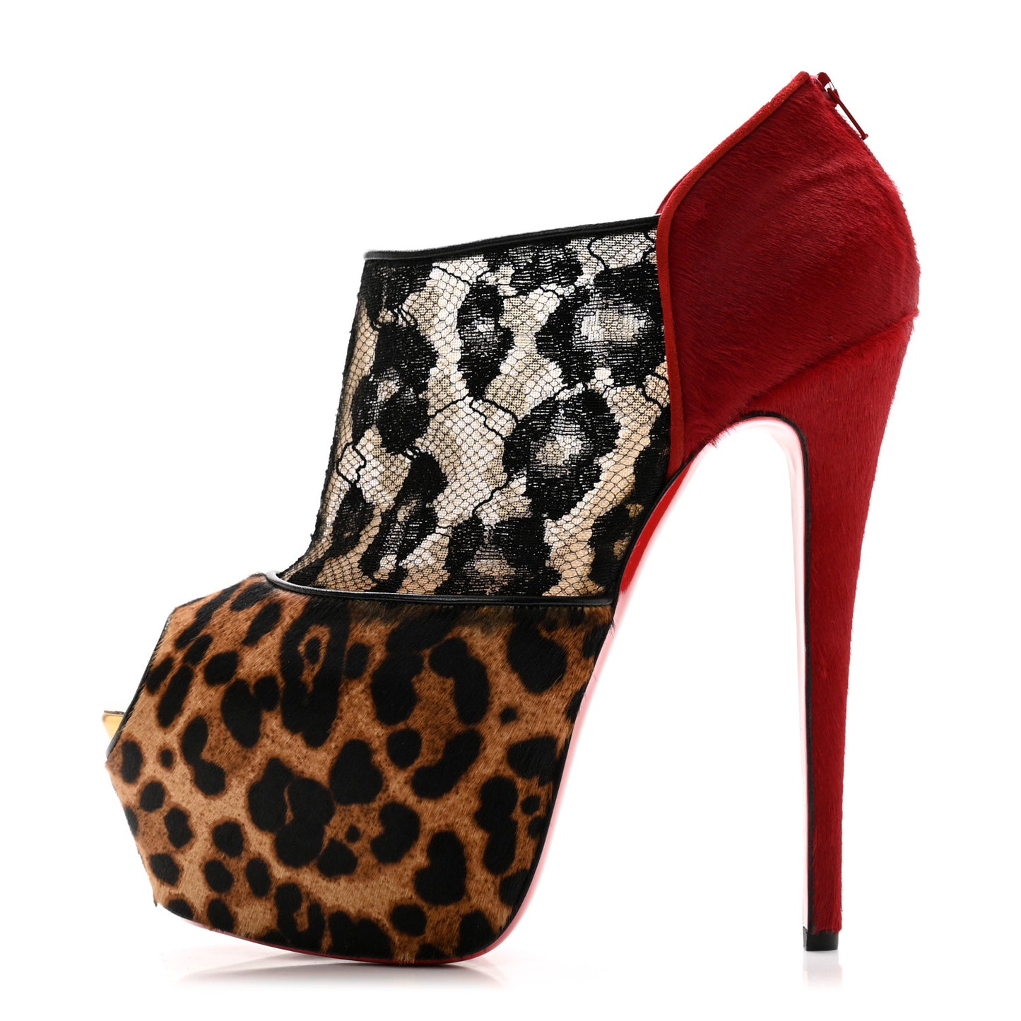 Lace Calf Hair Leopard Printed Aeronotoc 160 Ankles Booties 40