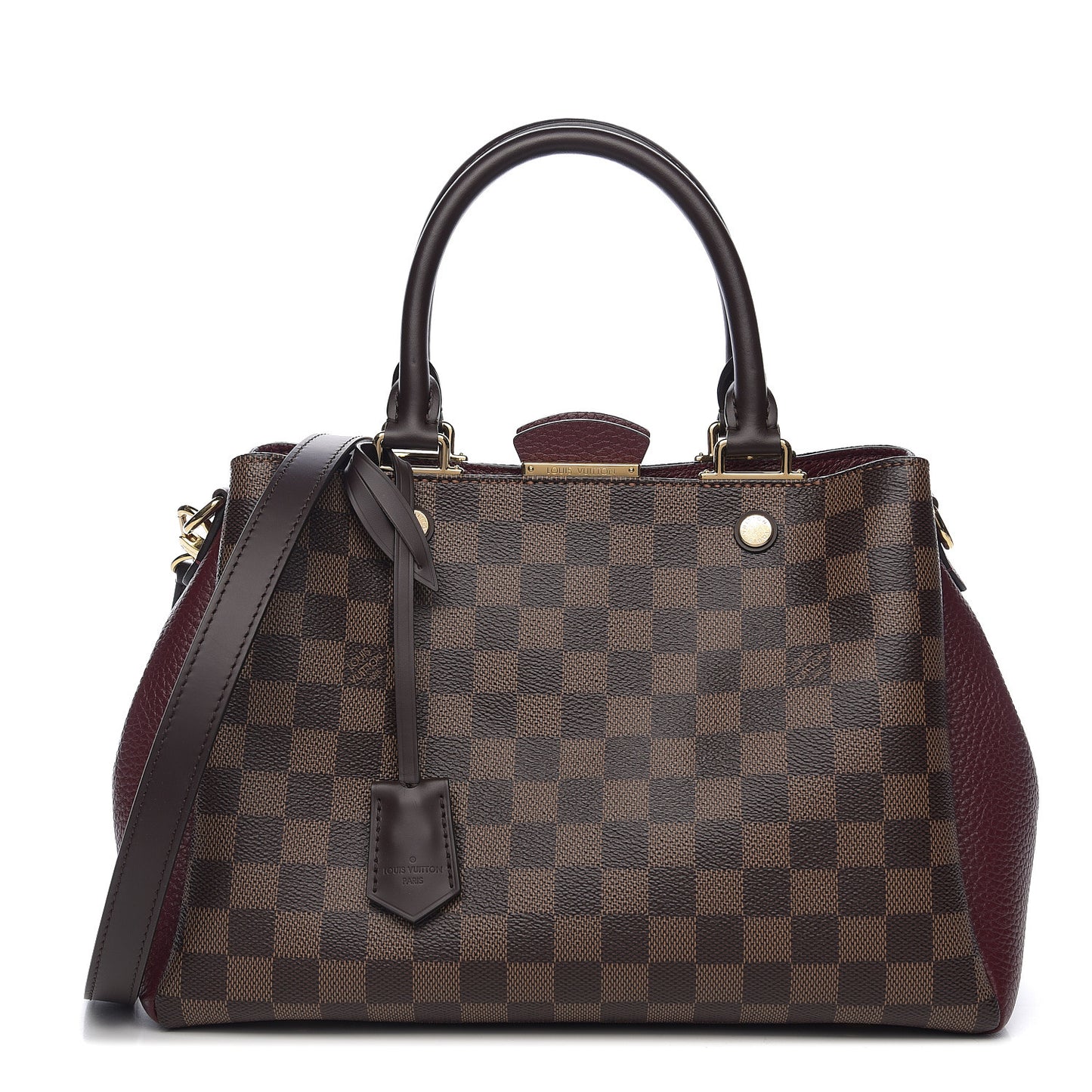 Damier Ebene Cuir Taurillon Brittany Bordeaux