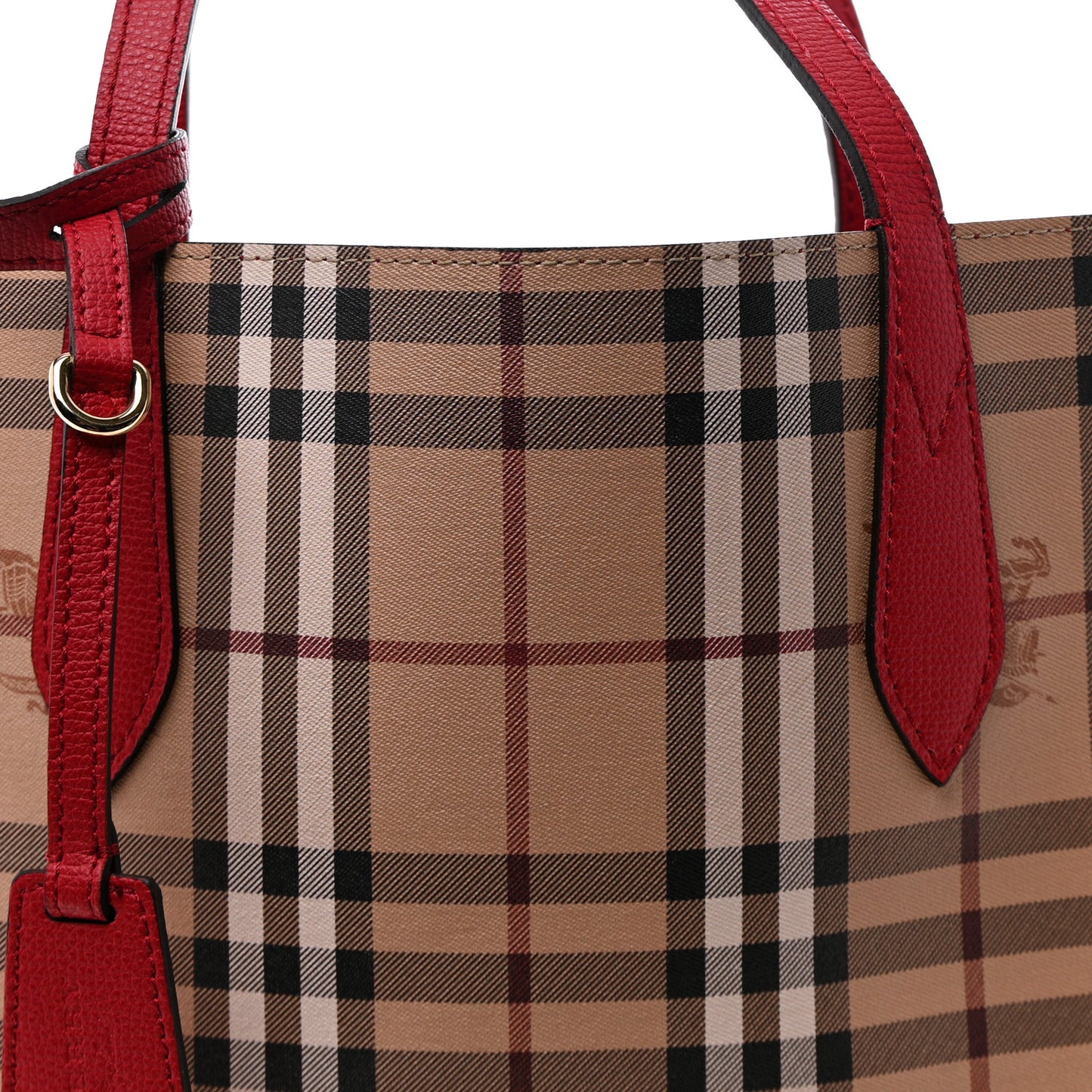 Haymarket Check Medium Reversible Tote Poppy Red