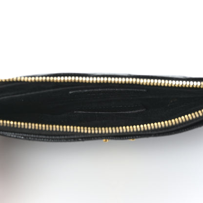 Saint Laurent Grain De Poudre Chevron Monogram Bill Pouch Black 5 of 6