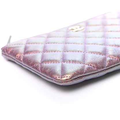Chanel Iridescent Lambskin Quilted Cosmetic Case Purple 8 of 10