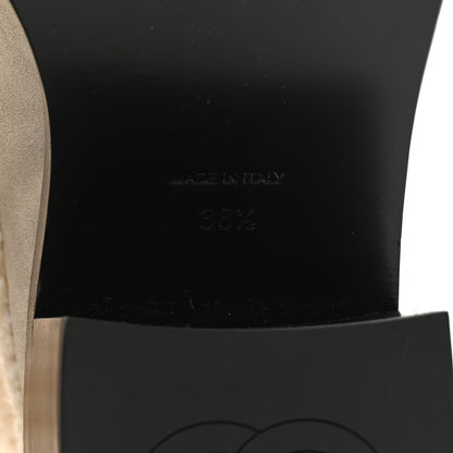 Chanel Suede Knit Boots 38.5 Ivory Light Gray Black 6 of 8