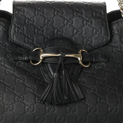 Gucci Guccissima Medium Emily Shoulder Bag Black 7 of 9