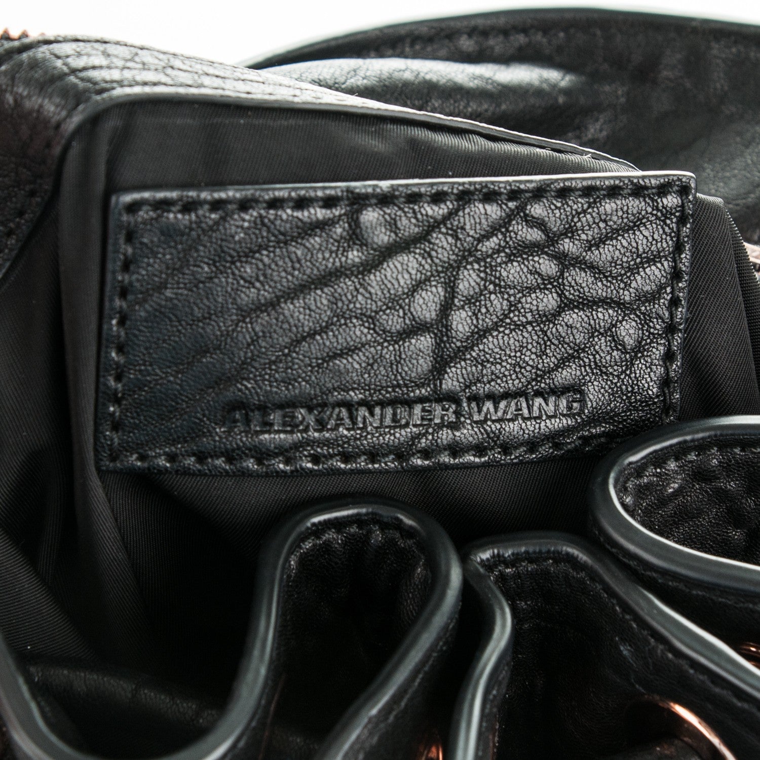 Alexander Wang Pebbled Lambskin Diego Bucket Black Rose Gold Hardware 6 of 8