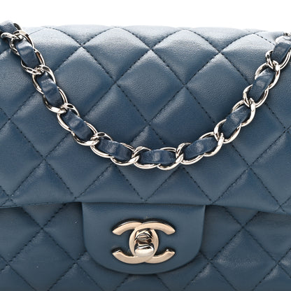 Chanel Lambskin Quilted Mini Rectangular Flap Blue 7 of 10