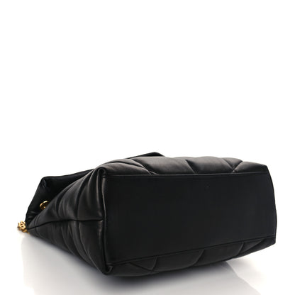 Saint Laurent Lambskin Quilted Medium Loulou Puffer Monogram Chain Satchel Black 4 of 9