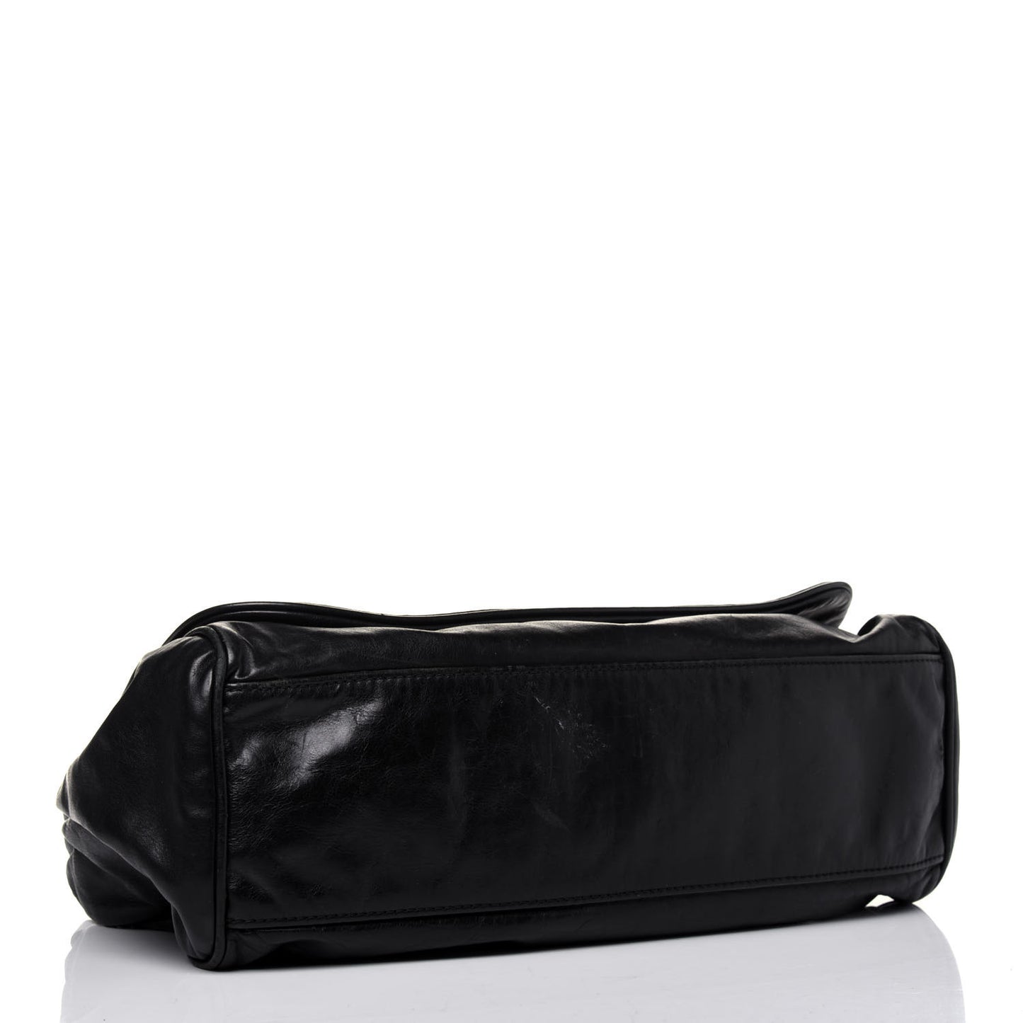 Calfskin Large Rock and Chain Flap Black