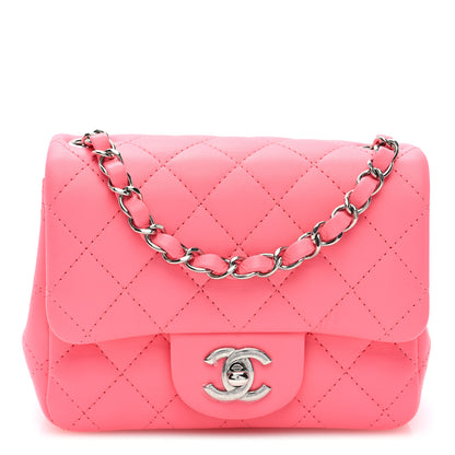 Chanel Lambskin Quilted Mini Square Flap Coral Pink 1 of 10