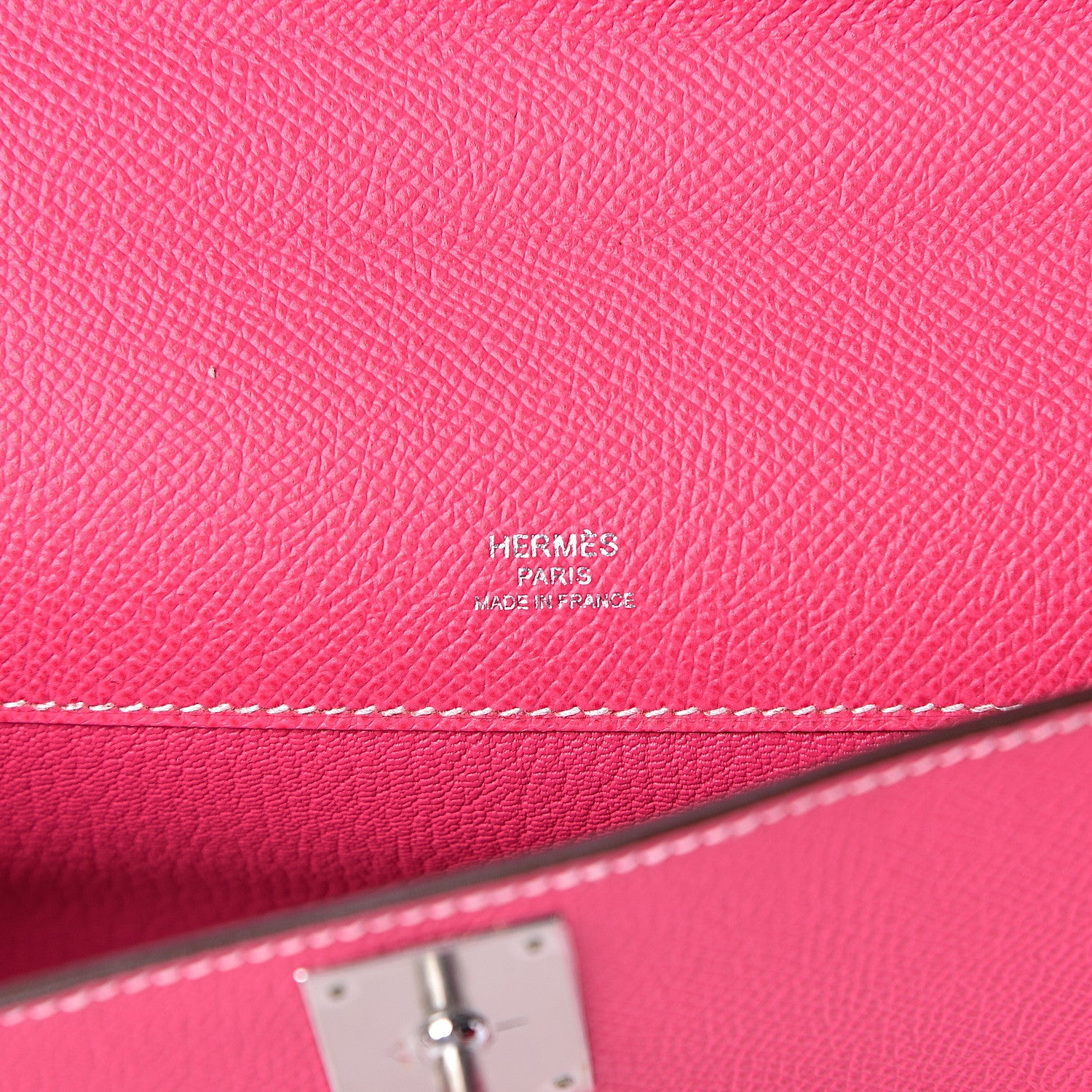Hermes Epsom Kelly Cut Clutch Pochette Rose Tyrien 6 of 7