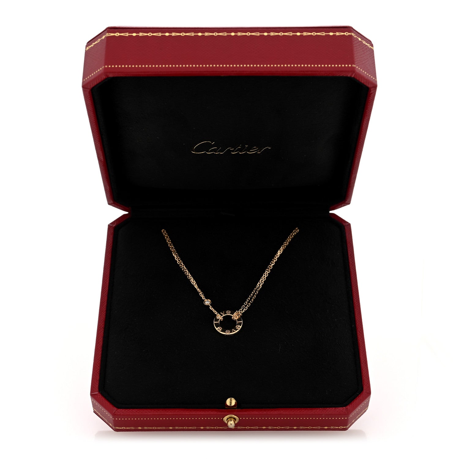 Cartier 18K Yellow Gold 2 Diamond LOVE Necklace 1849086 – FASHIONPHILE