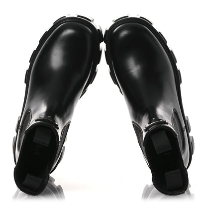 Prada Spazzolato Rois Triangle Monolith Chelsea 55mm Boots 36 Black 2 of 13