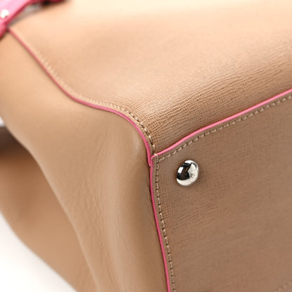 Fendi Vitello Elite Light Bulb Charm Petite 2Jours Tote Cuoio 9 of 10
