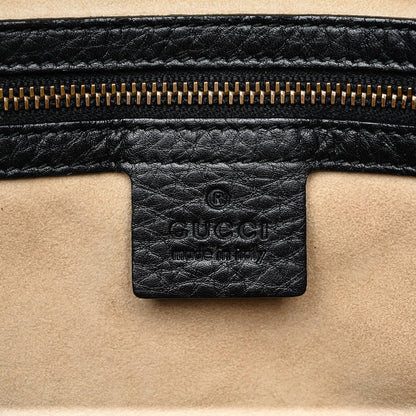 Gucci Pebbled Calfskin Medium 1973 Top Handle Satchel Black 7 of 8