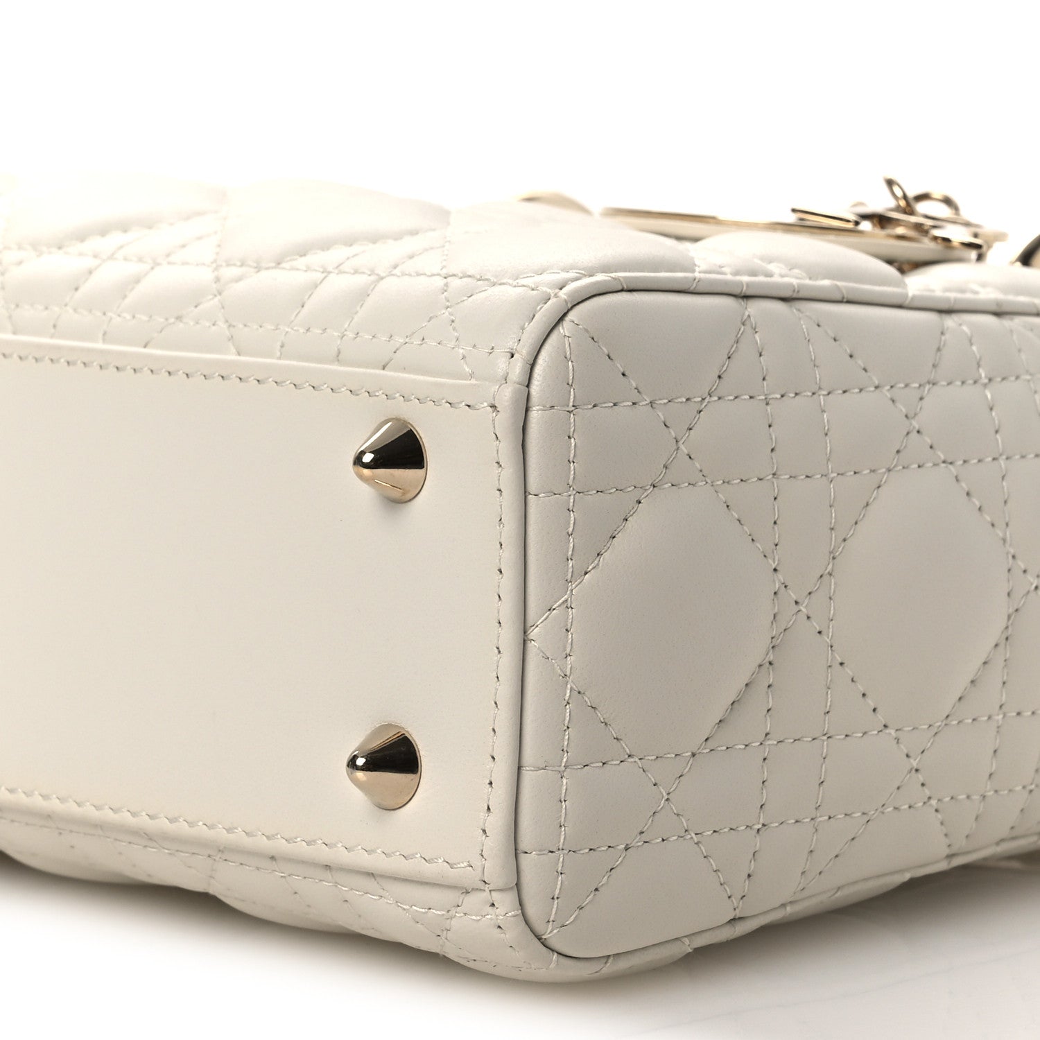 Christian Dior Lambskin Cannage Small My ABCDior Lady Dior White 10 of 12