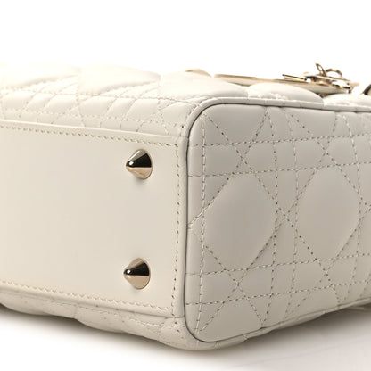 Christian Dior Lambskin Cannage Small My ABCDior Lady Dior White 10 of 12