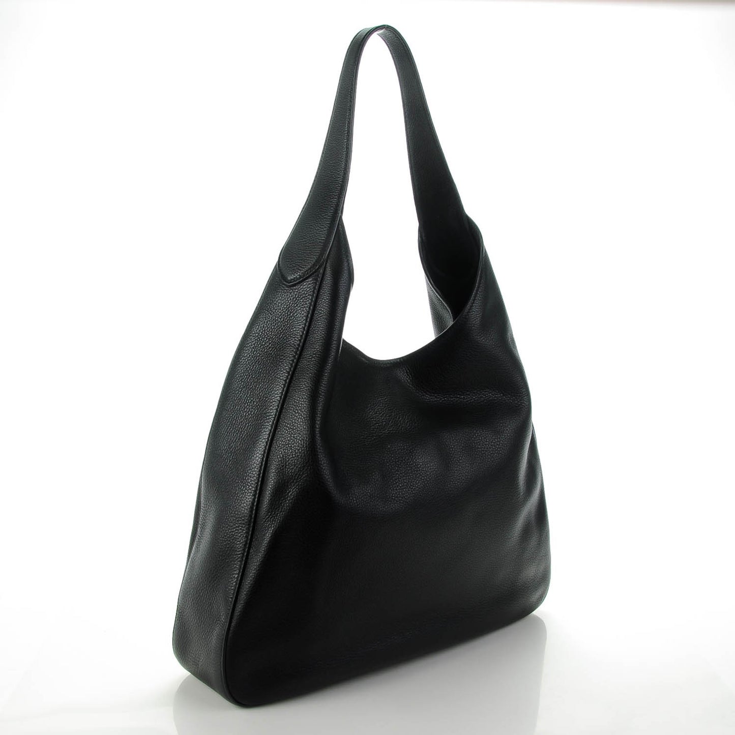 Vitello Daino Medium Pocket Hobo Bag Nero Black