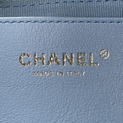 Chanel Washed Denim Quilted Large Trendy Pockets Hobo Blue 6 of 10