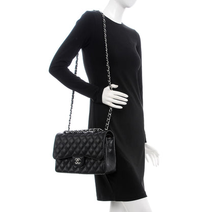 Chanel Caviar Quilted Jumbo Double Flap Black 2 of 8