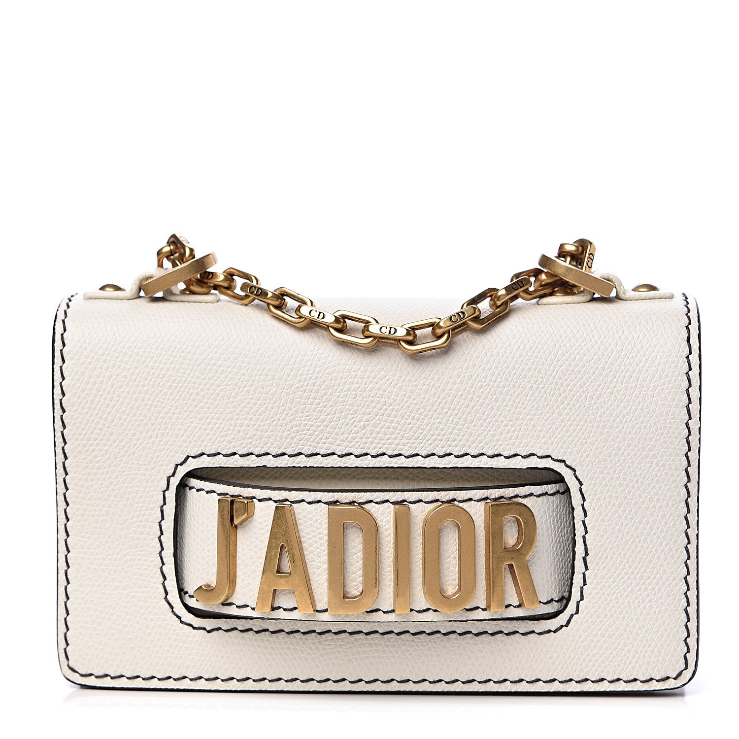 Christian Dior Grained Calfskin Mini J'Adior Chain Flap Bag Off White 1 of 10