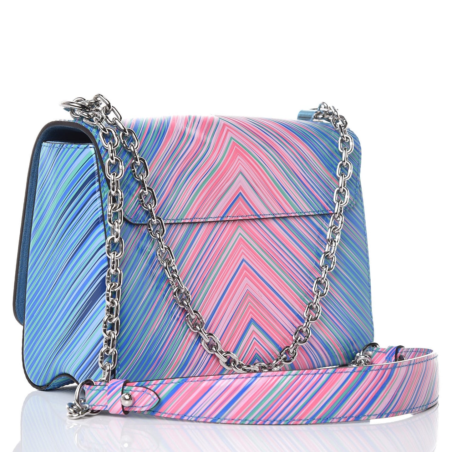 Epi Tropical Twist Shoulder Bag MM Blue Rose