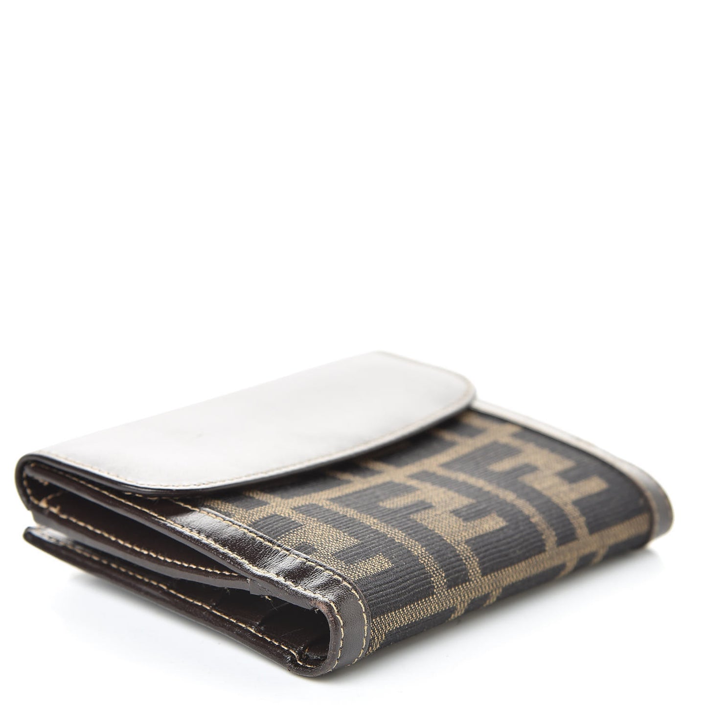 Zucca Calfskin Compact Wallet Tobacco