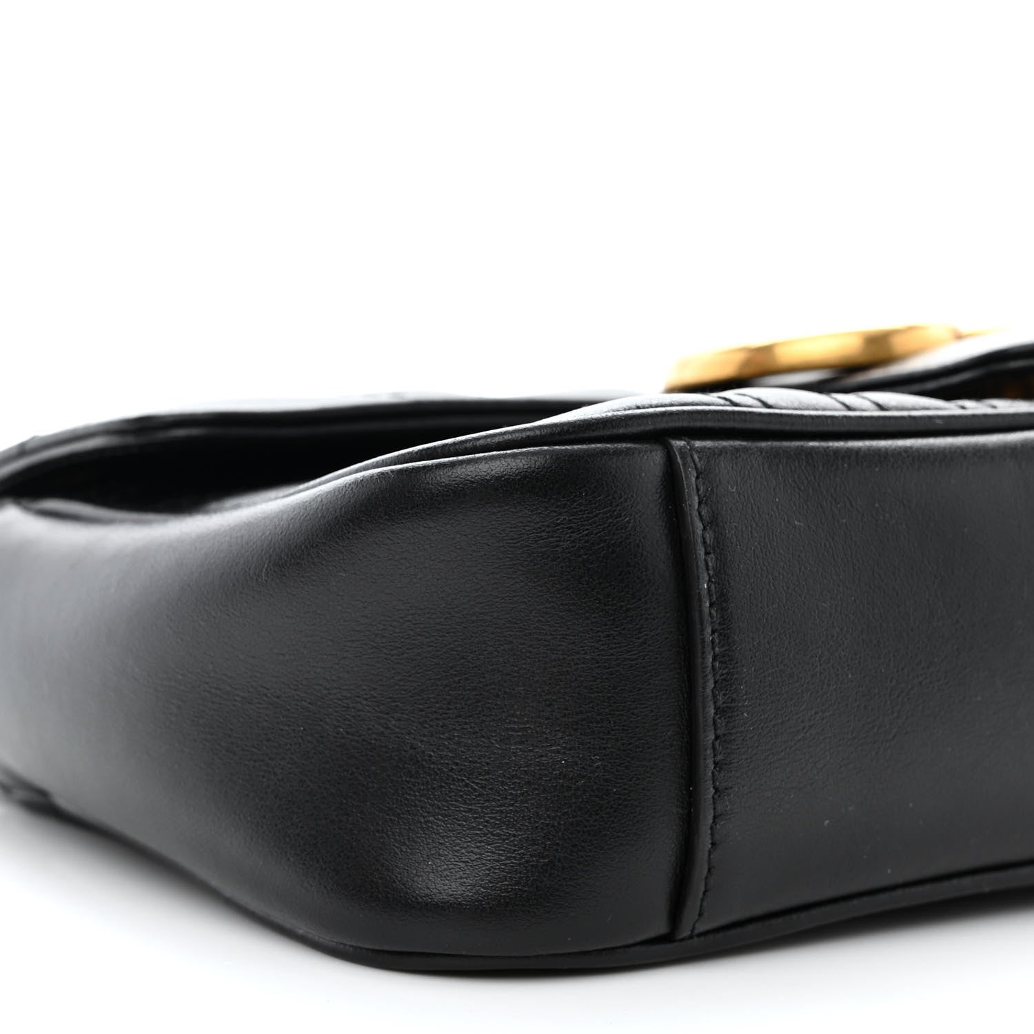 Gucci Calfskin Matelasse Small GG Marmont Shoulder Bag Black 9 of 12