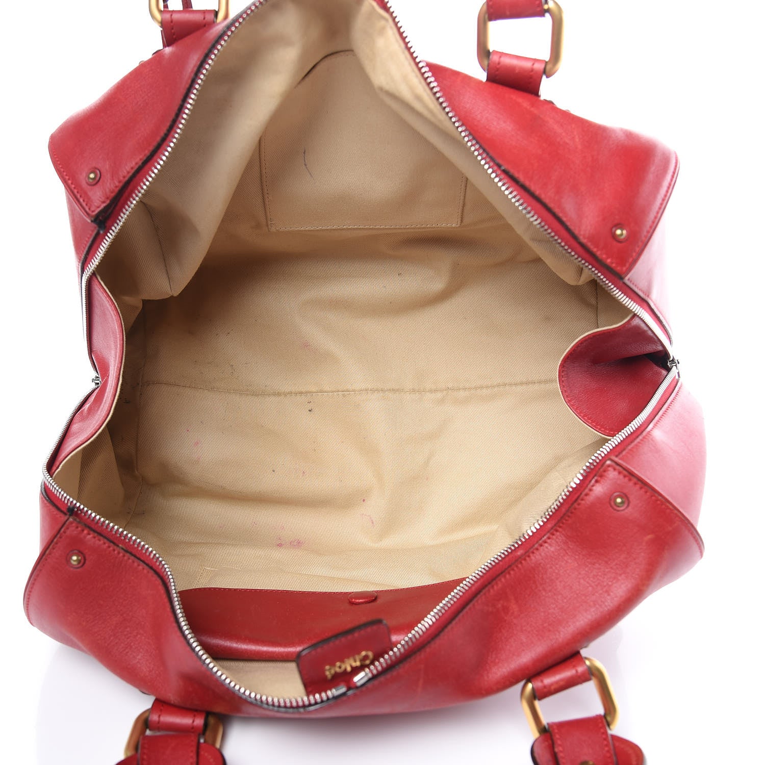 Chloe Calfskin Aurore Duffle Bag Vermillion Red 6 of 31
