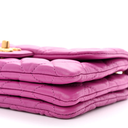 Chanel Lambskin Quilted Small Pillow Crush Flap Purple 10 of 11