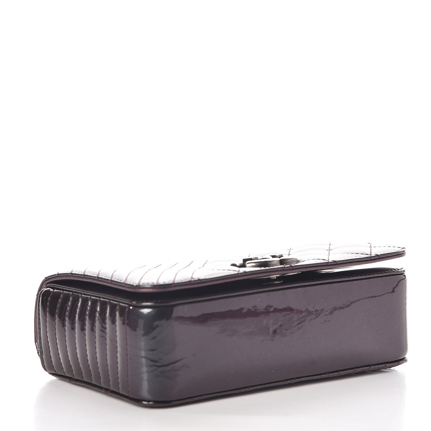 Iridescent Patent Quilted Small Coco Boy Flap Purple
